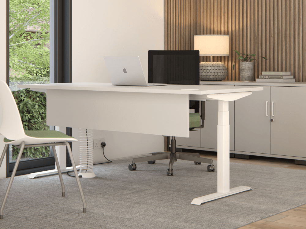 Espina Height Adjustable Desk With Pedestal 04