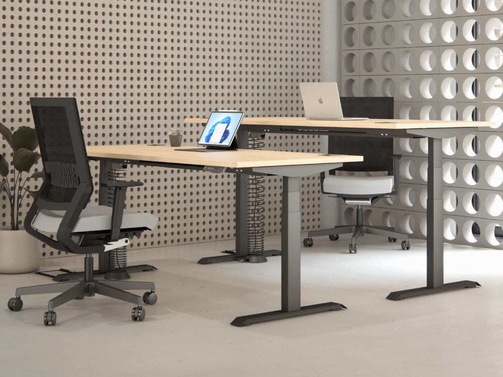 Espina Height Adjustable Desk With Pedestal Main Iamge