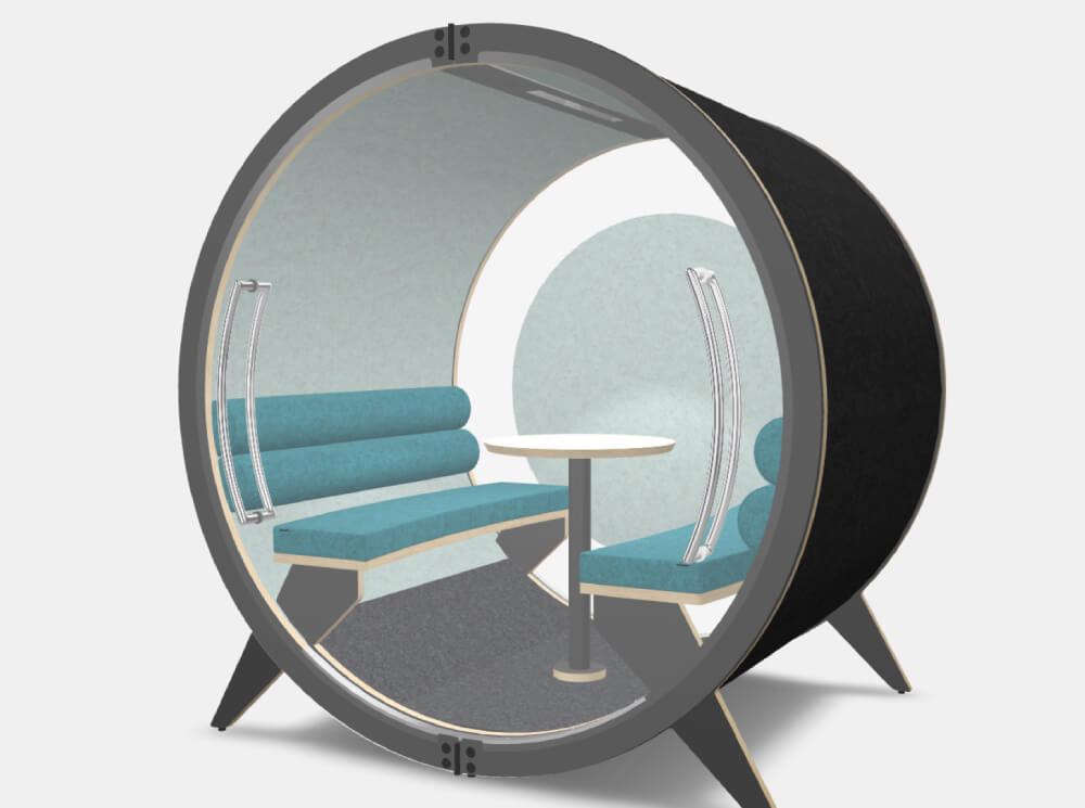 Brixton 3 Beautifully Designed Acoustic Meeting Pod For 4 And 6 Persons With Backwall And Glass Door 03 Img
