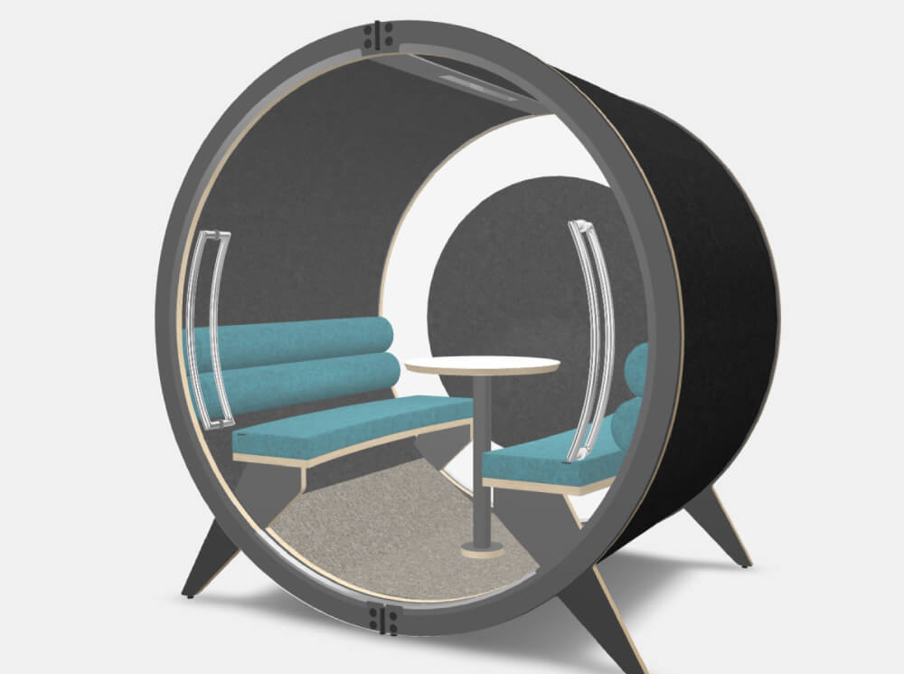 Brixton 3 Beautifully Designed Acoustic Meeting Pod For 4 And 6 Persons With Backwall And Glass Door 05 Img