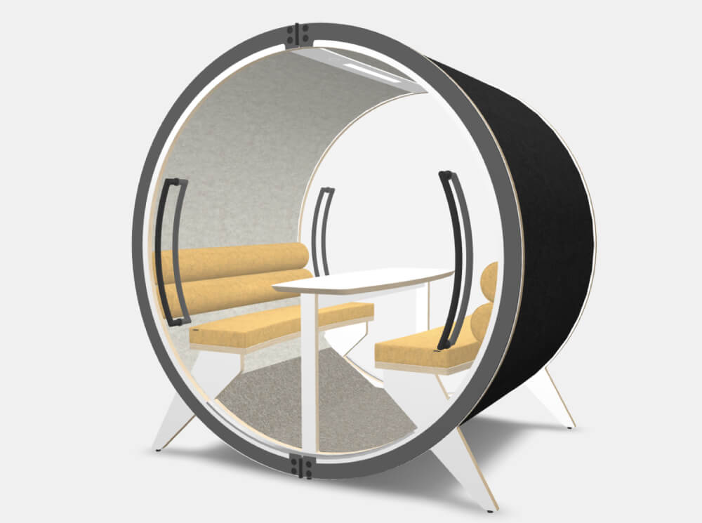 Brixton 3 Beautifully Designed Acoustic Meeting Pod For 4 And 6 Persons With Backwall And Glass Door 06 Img