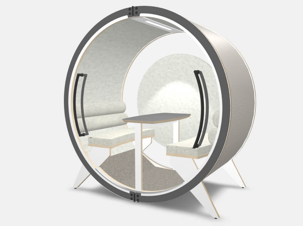Brixton 3 Beautifully Designed Acoustic Meeting Pod For 4 And 6 Persons With Backwall And Glass Door 10 Img