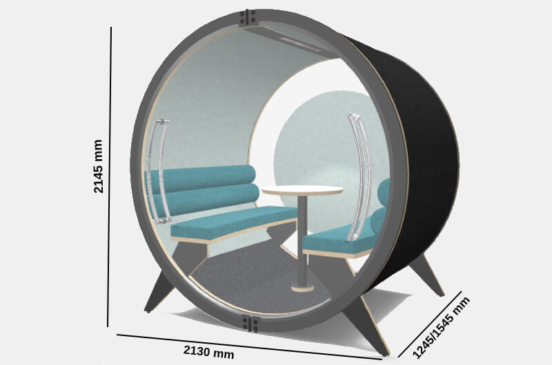 Brixton 3 Beautifully Designed Acoustic Meeting Pod For 4 And 6 Persons With Backwall And Glass Door Size Img Brixton 3 Beautifully Designed Acoustic Meeting Pod For 4 And 6 Persons With Backwall And Glass Door Size Img