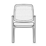 L560 x D600 x H890 mm (Mesh Back Four Leg)