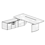 Vilati Desk With Credenza Unit Left Side