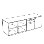 1 Door With Lock,2 Drawers With Lock And 1 Filing Unit,2 Open Compartments,3 Shelves (3r)