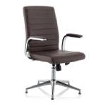 Danny Executive Leather Chair Brown With Glides