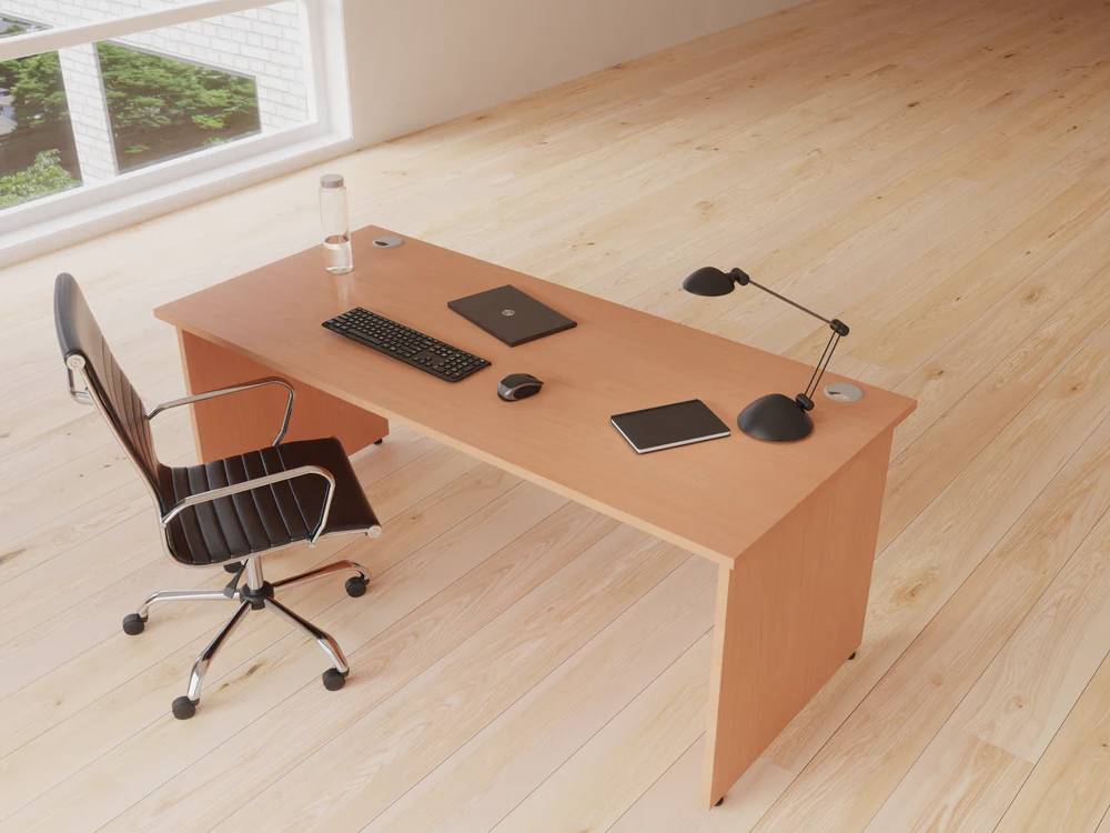 Etta 9 Straight Desk With Panel Leg 02