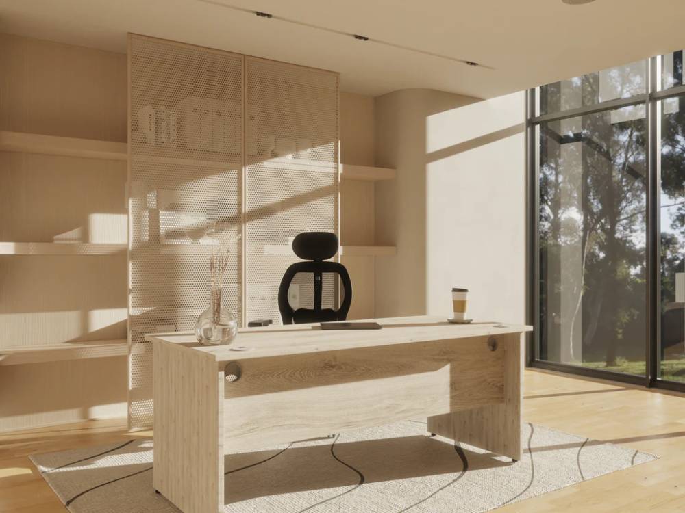 Etta 9 Straight Desk With Panel Leg Main Img