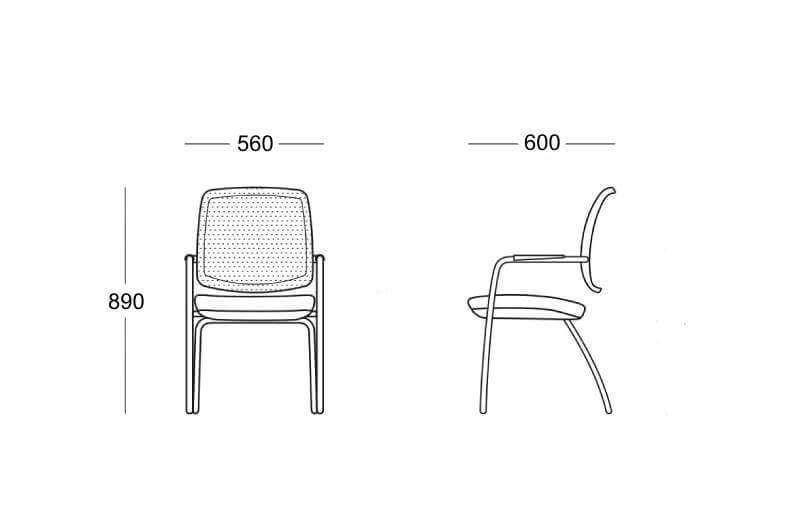 Fred – Visitor Chair Dimensions Img1 Fred – Visitor Chair Dimensions Img1