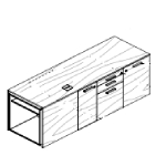 L1702 X D562 X H540(2 Doors, 2 Drawers And 1 Filing Unit, 3 Locks And Open Compartment)