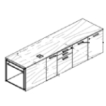L2119 X D562 X H540(3 Doors, 4 Drawers, 3 Locks And Open Compartment)
