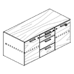 On Feet With 2 Doors, 2 Drawers And 1 Filing Unit, 3 Locks And 2 Shelves (l1253 X D562 X H540 Mm)