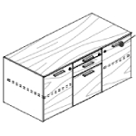 On Feet With 2 Doors, 4 Drawers, 3 Locks, 2 Shelves (l1253 X D562 X H540 Mm)