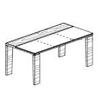 Desk with Leather Insert