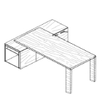 Skylar 1 Desk With Credenza Unit Right