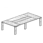 Medium Rectangular Shape Table with Central Insert (12 and 14 Persons)
