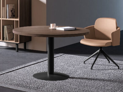 Skylar 2 Round, Square And Rectangular Shape With Central Insert Wood Veneer Meeting Table 01 Img