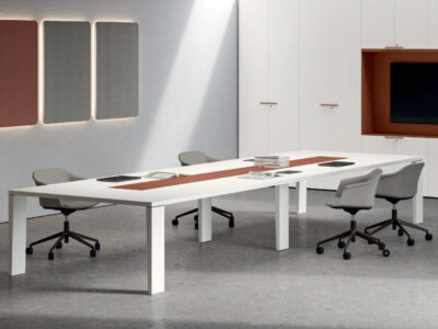 Skylar 2 – Round, Square And Rectangular Shape With Central Insert Wood Veneer Meeting Table 01