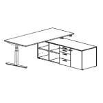 Desk with Large Credenza Unit