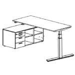 Vigente Desk With Small Credenza Unit Left Side