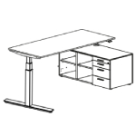 Desk with Small Credenza Unit